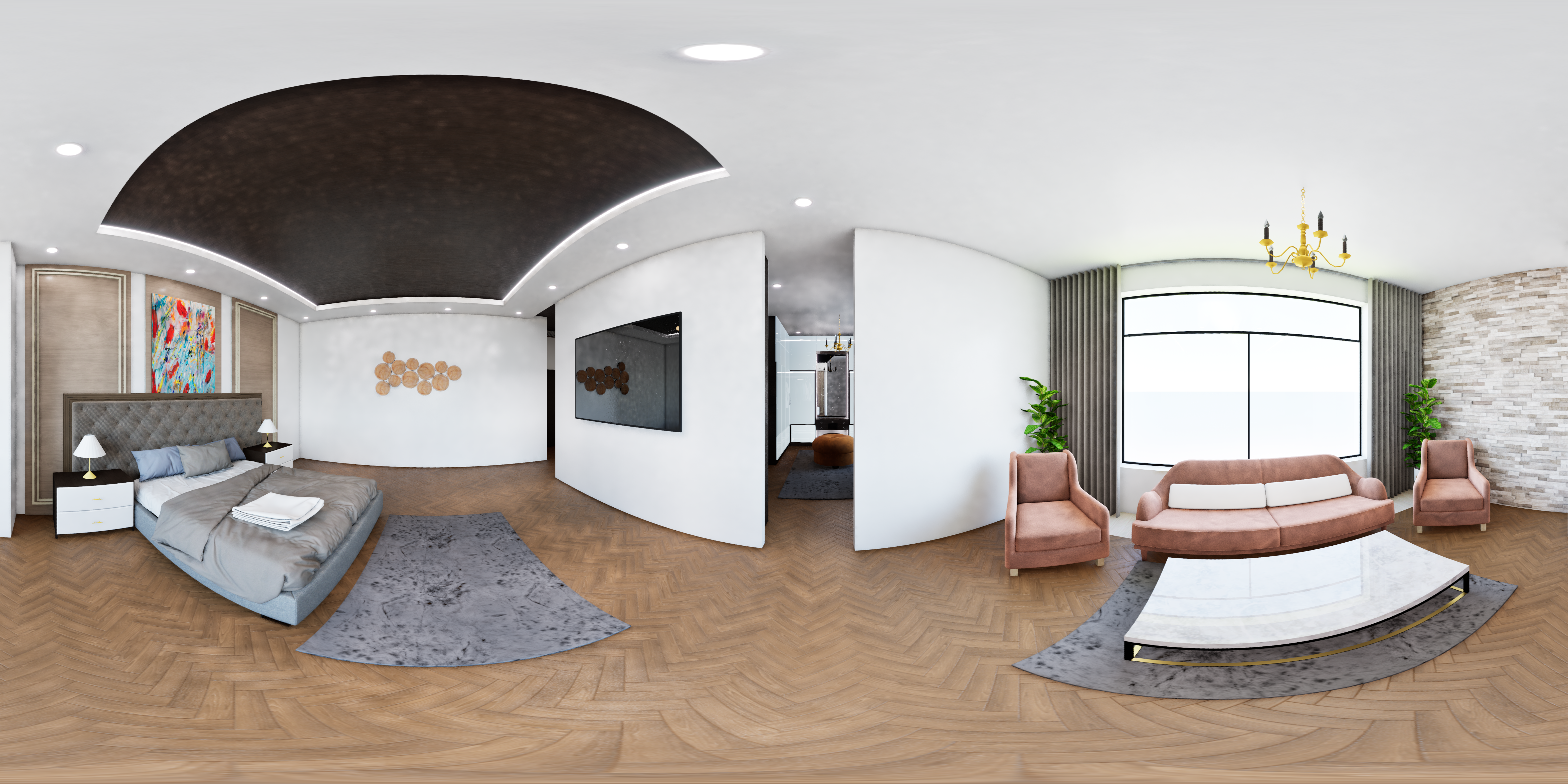 Bedroom Room panorama